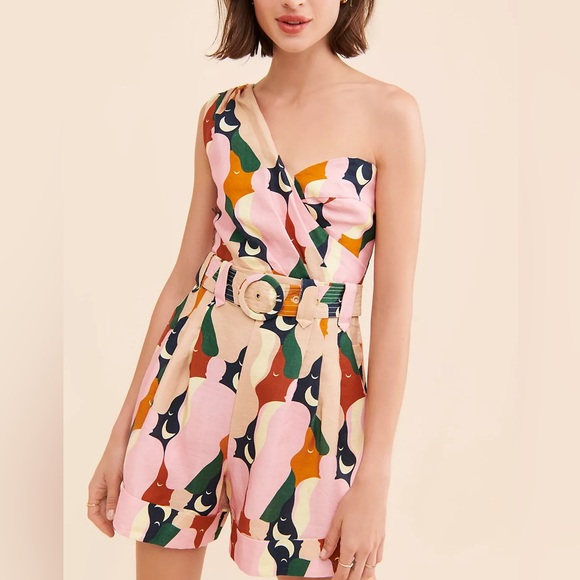 FARM Rio Abstract One-Shoulder Jumpsuit - Picture 2 of 16